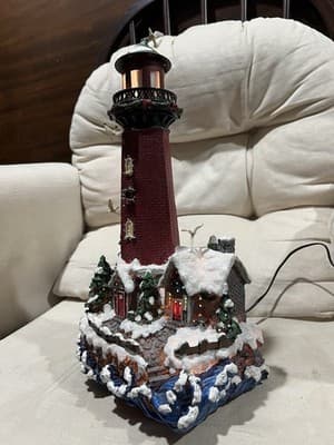 A Decorative Christmas Lighthouse with Snow Trees and Lights. Christmas Decor - Thumbnail 9