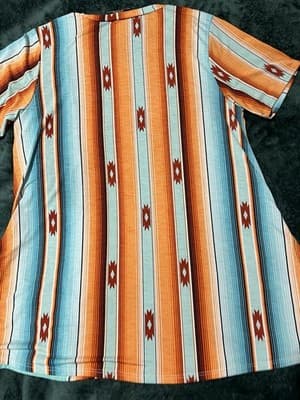 Lucky Blessed Kimono Size Medium Women's Multicolor Striped Print Short Sleeve - Thumbnail 11