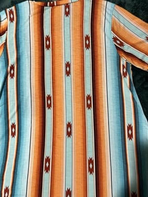 Lucky Blessed Kimono Size Medium Women's Multicolor Striped Print Short Sleeve - Thumbnail 6