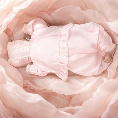 Vintage Porcelain Sleeping Baby Infant Girl Doll- Cloth Body 20 inches Tall - Thumbnail 9