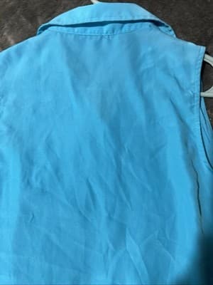 Women's Solid Color Blue Blouse Short Sleeve Button Down Shirt Size Small (4-6) - Thumbnail 5