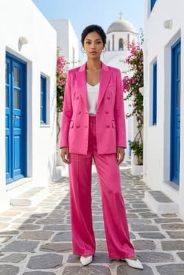 Sofia Vergara Women's Sofia Blazer Pink Long Sleeve Size Medium - Thumbnail 6