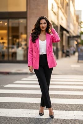 Sofia Vergara Women's Sofia Blazer Pink Long Sleeve Size Medium