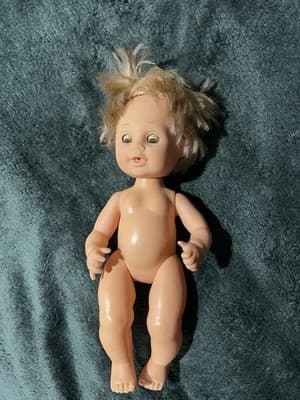 Vintage Circa 12” Baby Doll Wet & Drink Sleep Eye Blonde Rooted Hair Made In USA - Thumbnail 12