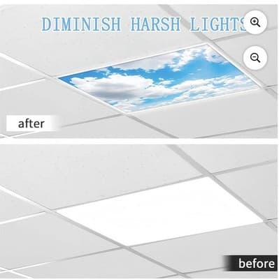 Fluorescent Light Covers - Classroom Covers for Ceiling Lights, 1 Piece 4 x 2 - Thumbnail 3