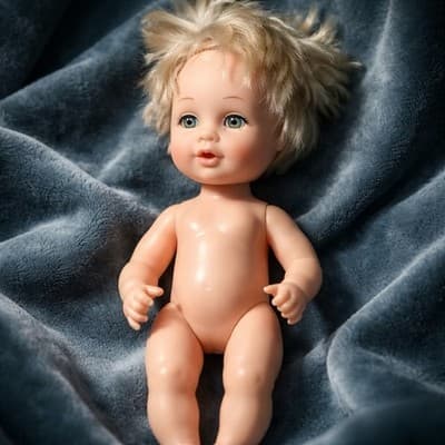 Vintage Circa 12” Baby Doll Wet & Drink Sleep Eye Blonde Rooted Hair Made In USA - Thumbnail 6