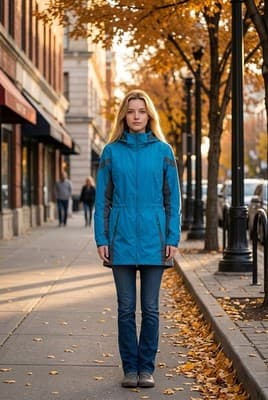 Columbia Women's Modern lightweight hooded windbreaker jacket in teal blue SizeM - Thumbnail 2