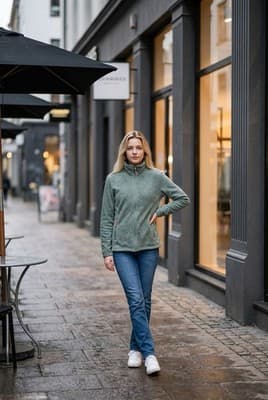 Columbia Women’s Benton Springs Green Fleece Full Zip Up Jacket Size M - Thumbnail 3
