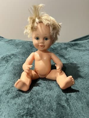 Vintage Circa 12” Baby Doll Wet & Drink Sleep Eye Blonde Rooted Hair Made In USA - Thumbnail 10
