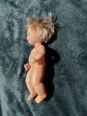 Vintage Circa 12” Baby Doll Wet & Drink Sleep Eye Blonde Rooted Hair Made In USA - Thumbnail 11
