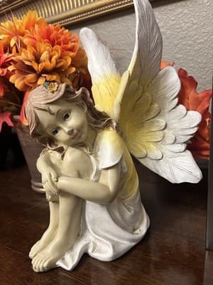 Wooden Fairy Garden Statue with Hand-painted Details for Indoor Outdoor - Thumbnail 9