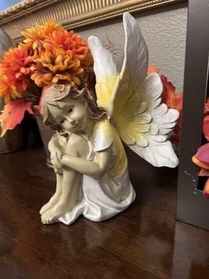 Wooden Fairy Garden Statue with Hand-painted Details for Indoor Outdoor - Thumbnail 6