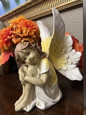 Wooden Fairy Garden Statue with Hand-painted Details for Indoor Outdoor - Thumbnail 8