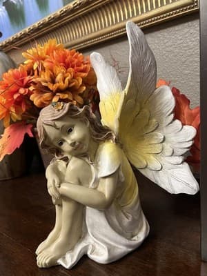 Wooden Fairy Garden Statue with Hand-painted Details for Indoor Outdoor - Thumbnail 7