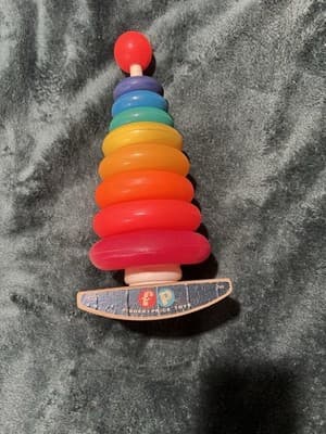 Vintage Fisher Price Rock-A-Stack #740 Plastic Rings 10 Ring Ball Vintage 1970s - Thumbnail 7