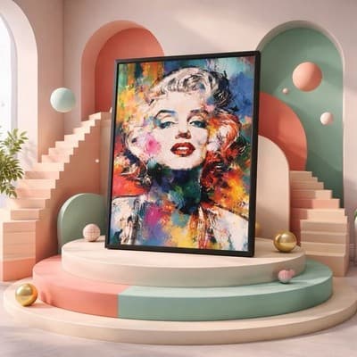 Contemporary pop art print depicting Marilyn Monroe in vibrant abstract style - Thumbnail 9