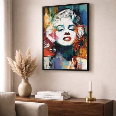Contemporary pop art print depicting Marilyn Monroe in vibrant abstract style - Thumbnail 3