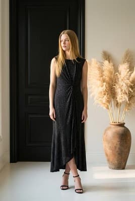 MAURICES ladies size medium sleeveless maxi dress, Black Color - Thumbnail 2