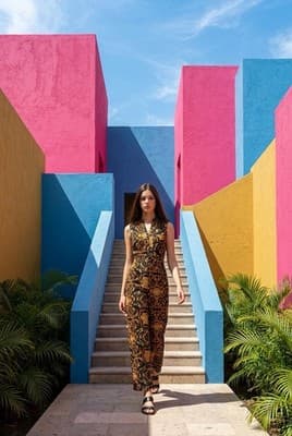 Contemporary Paisley-print Jumpsuit with Belt Medium Size Women's - Thumbnail 2