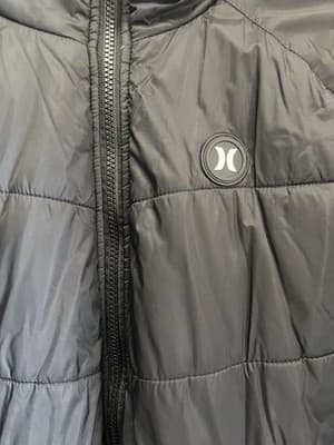 Black Quilted Puffer Jacket by Hurley Men’s Size Medium New Without Tags - Thumbnail 3