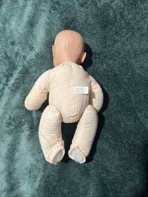 A Soft-bodied Baby Doll with Vinyl Head and Limbs Showing Wear. Vintage 1960s - Thumbnail 2