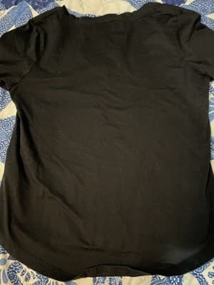 Banana Republic Women's XS Black V-Neck T-Shirt Short Sleeve 100% Cotton Ribbed - Thumbnail 4