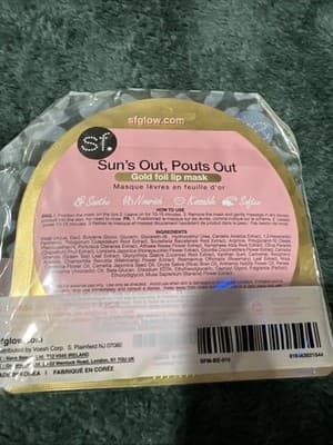 SF Glow Sun's Out Pouts Out Gold Foil Lip Mask Pack of 4 Vegan FabFitFun NEW - Thumbnail 4