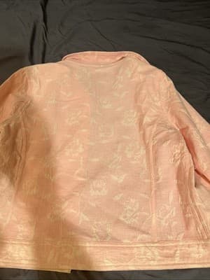 Pink Jacquard Linen Boxy Jacket by Christopher and Banks Size Medium NWT M - Thumbnail 3