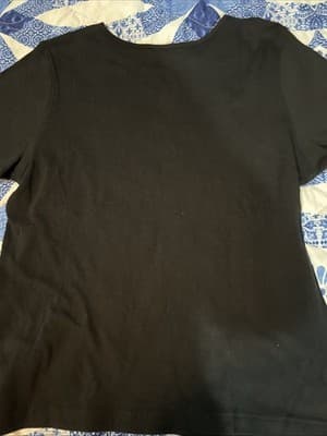 Christopher & Banks Black Knit Top Size L Made In Brunei Darussalam Short Sleeve - Thumbnail 3
