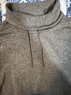 Liz Claiborne Funnel Neck Pullover Sweater In Gray Herringbone Pattern Size L