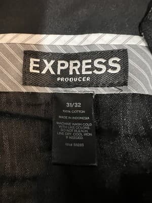 Express Women's Striped Wide-leg Pants In Gray and Black Size Medium Pre-Owned - Thumbnail 4