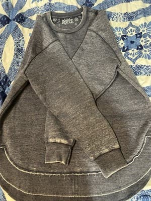 Vintage Poncho Fleece Sweatshirt In Black Size Large Made - Thumbnail 4