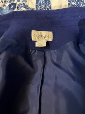 Conrad C Collection Womens Jacket Size 24 Blue Blazer Lined Office Wool Full Zip - Thumbnail 5