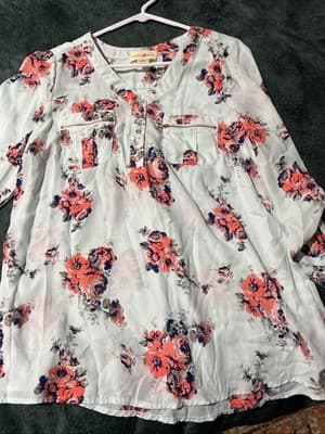 Chico's Women's Floral Blouse, Size XL, Multicolored, V-Neck, Long Sleeve - Thumbnail 5