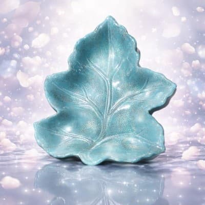 Astor Lane Speckled Teal Ceramic Leaf-shaped Serving Dish. Excellent Condition - Thumbnail 6