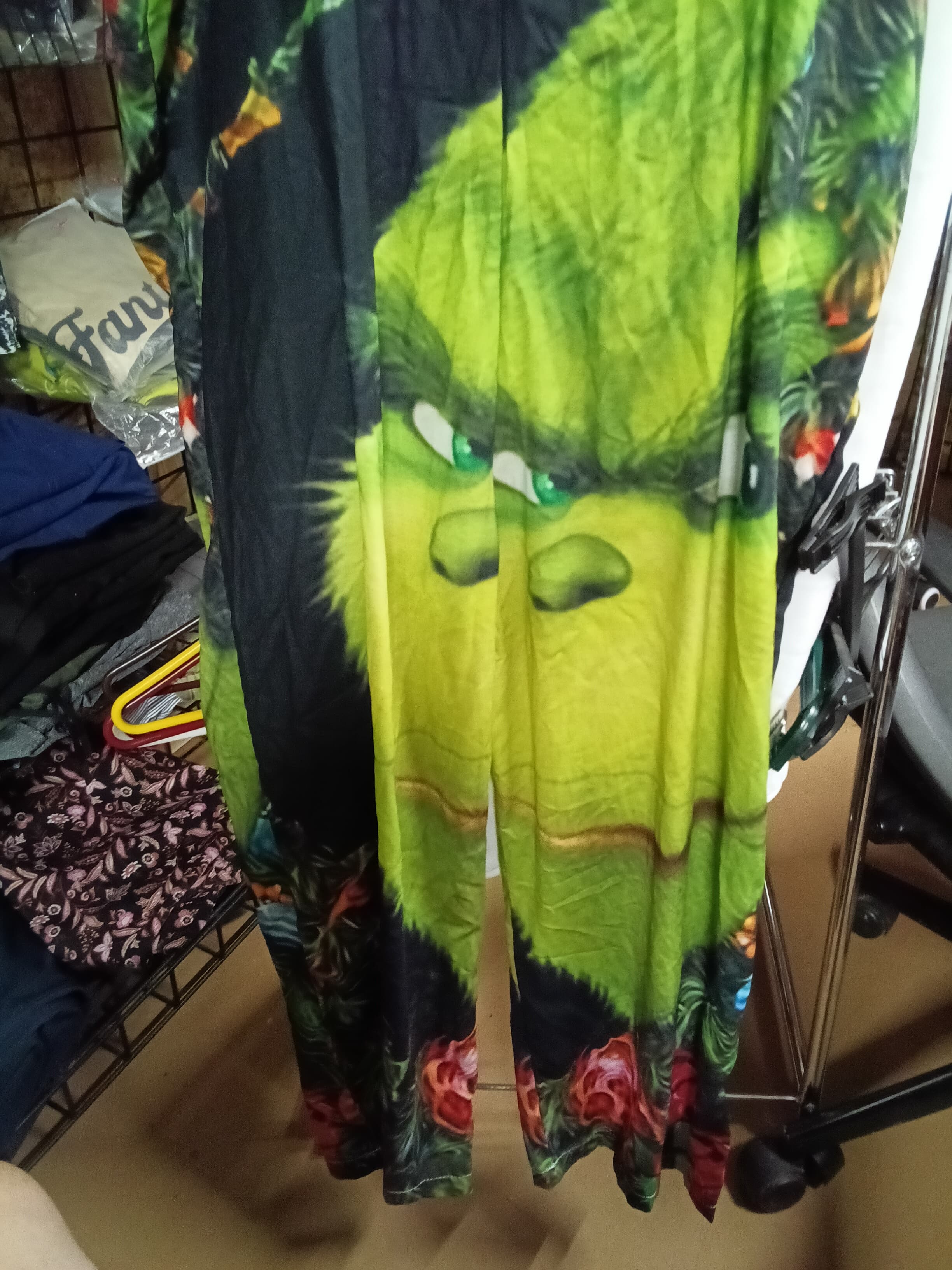 Grinch Christmas Overalls with Pockets - Thumbnail 2
