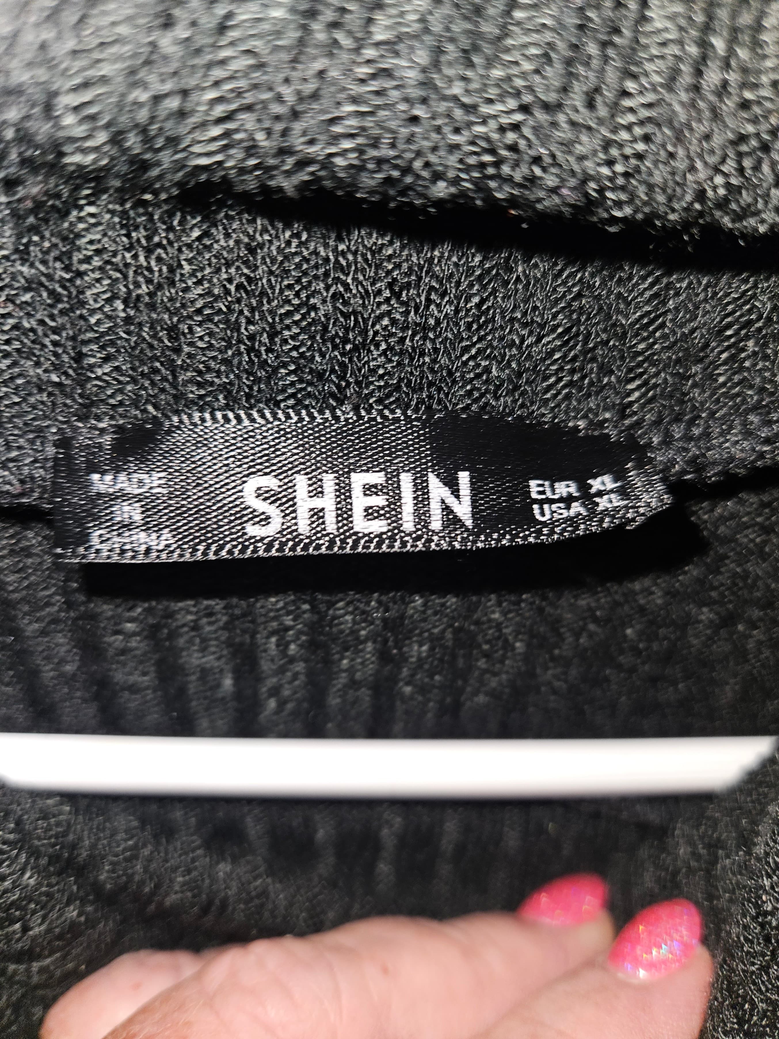 SHEIN Black cow neck turtle neck Sweater XL - Thumbnail 2