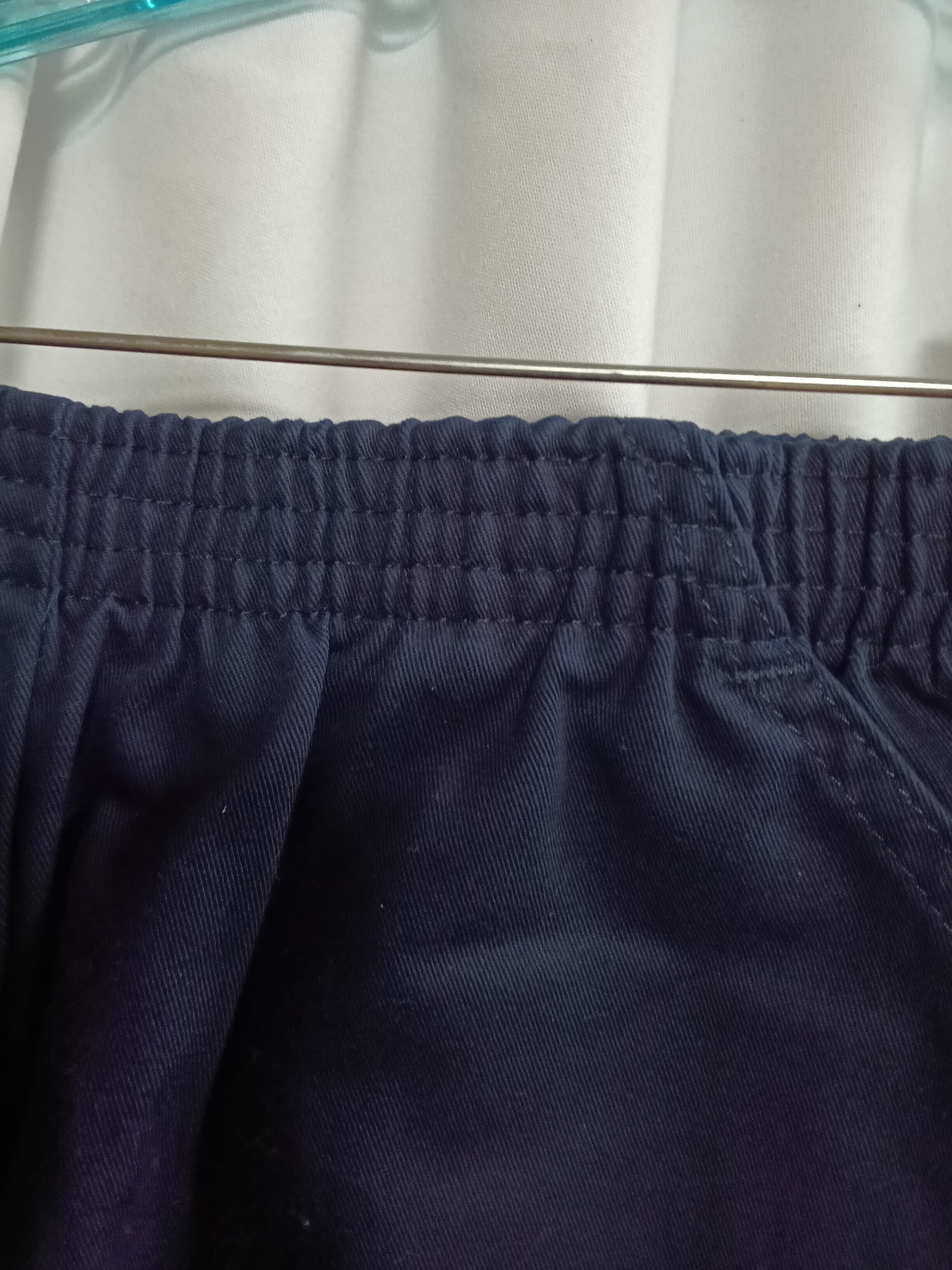 Chic Elastic Waist Navy Shorts - Thumbnail 2