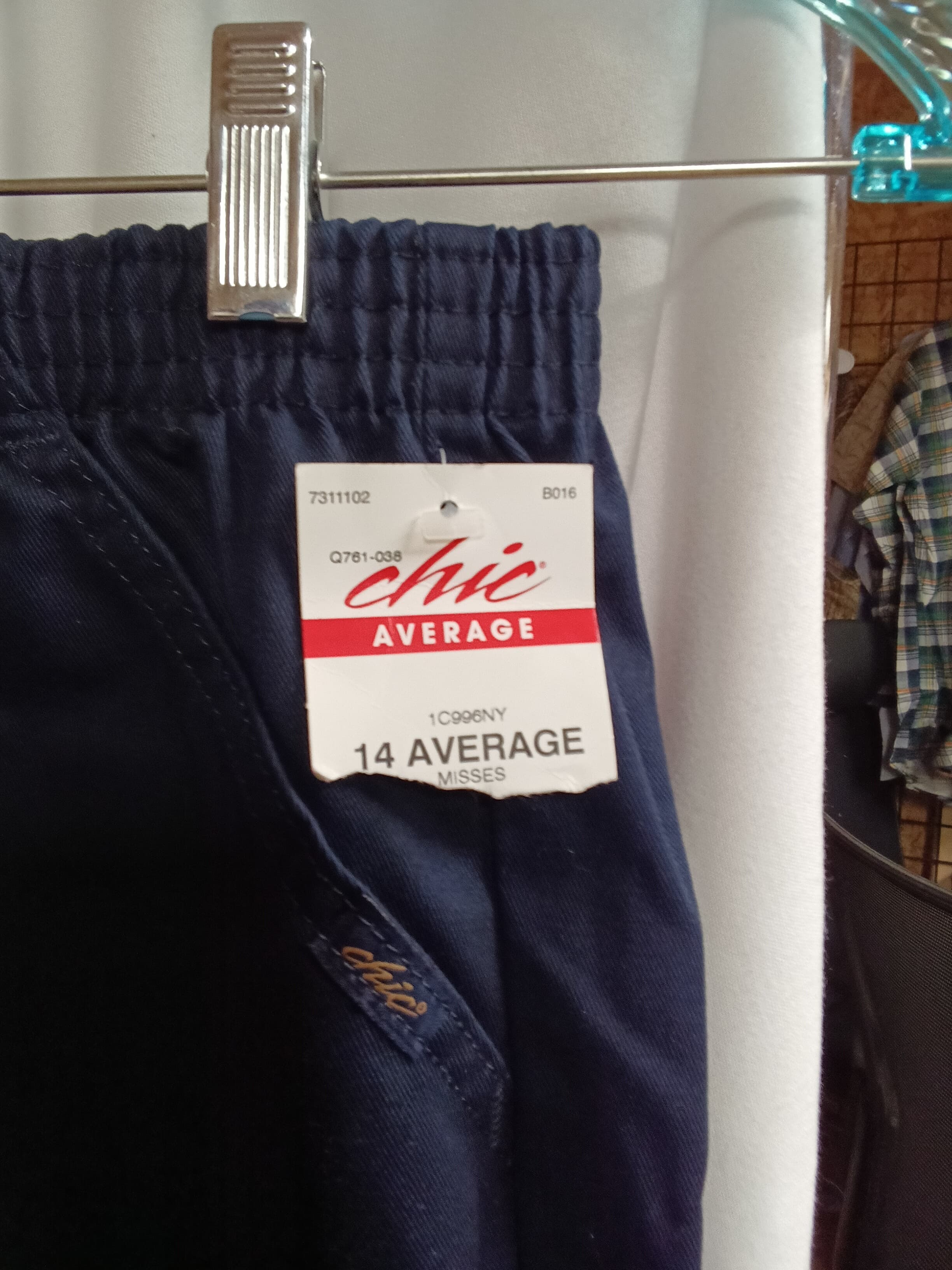 Chic Elastic Waist Navy Shorts - Thumbnail 3