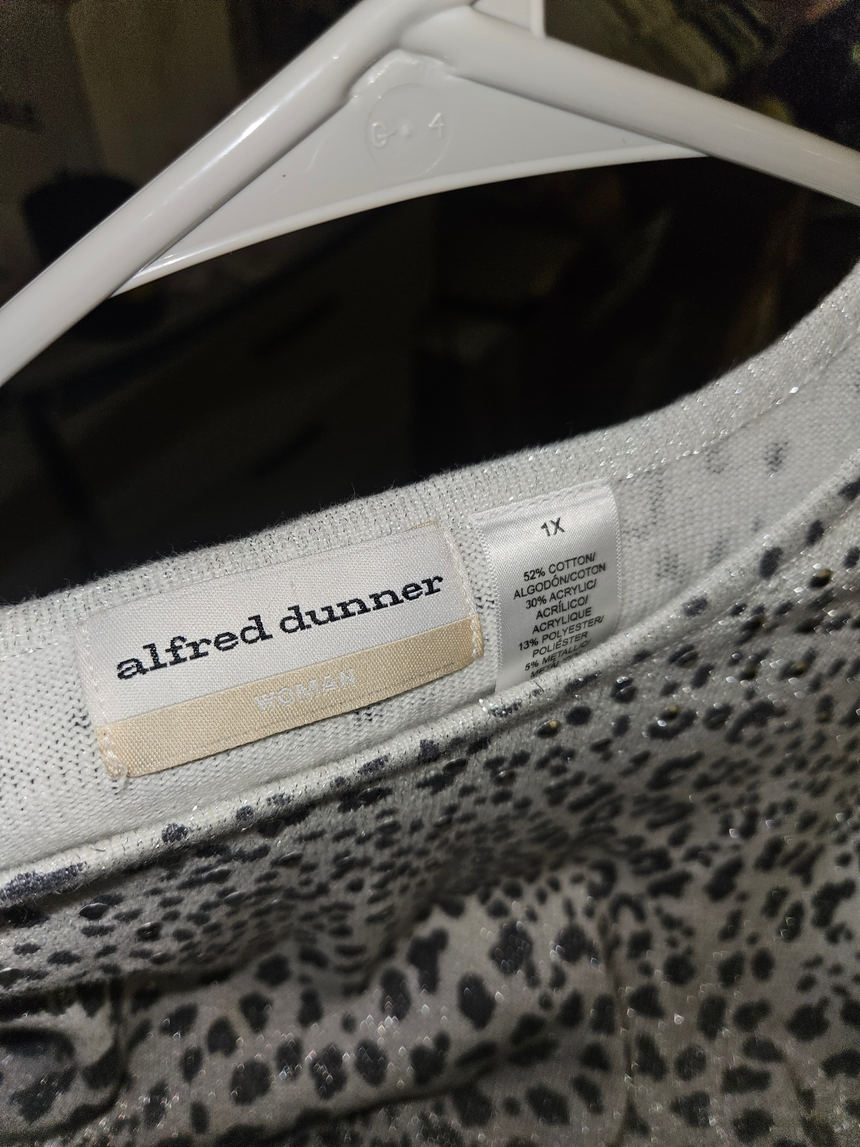 Alfred Dunner Animal Print Long Sleeve Top XL - Thumbnail 2