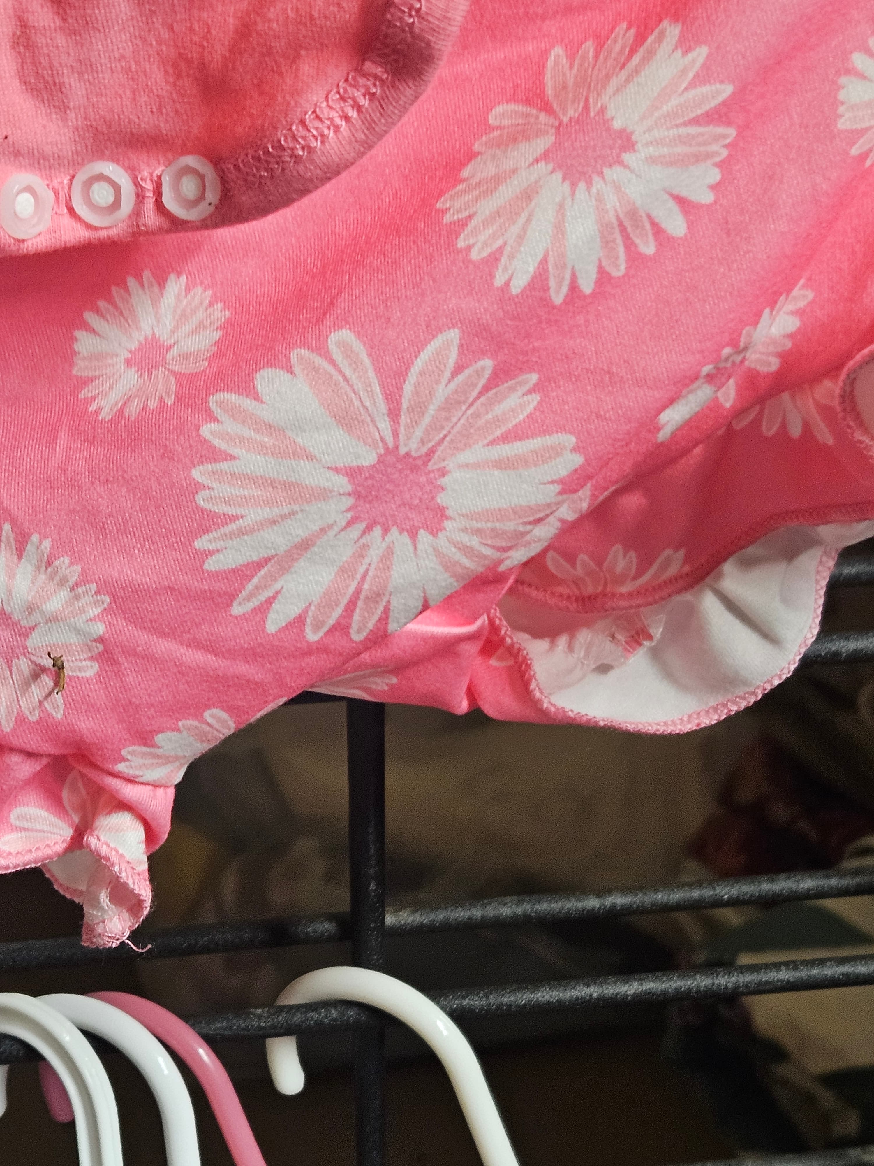 Baby Girl Floral Onesie 12-18M Pink 2 piece - Thumbnail 3