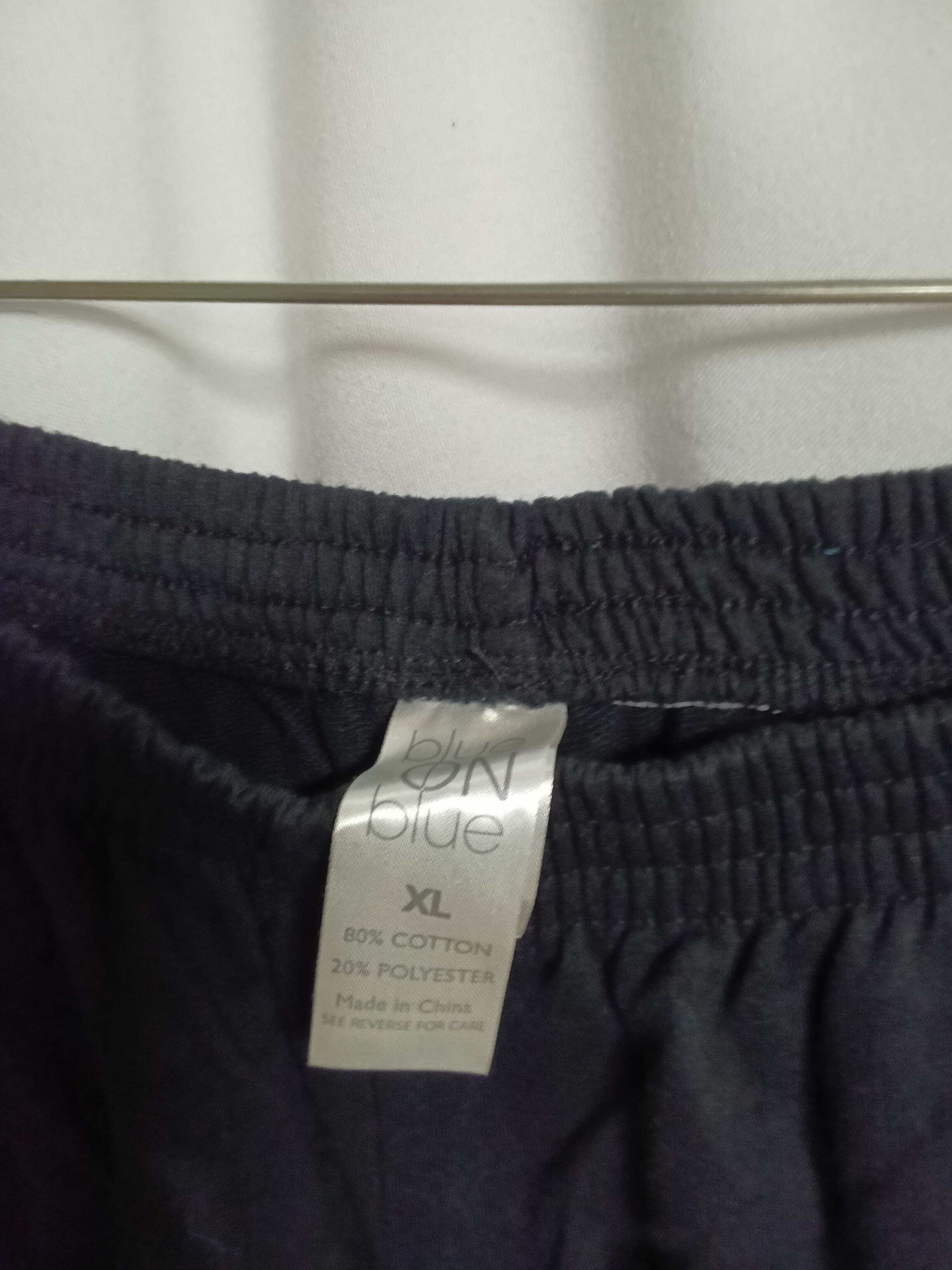 Blue On Blue Black Track Pants with White Stripes - Thumbnail 3