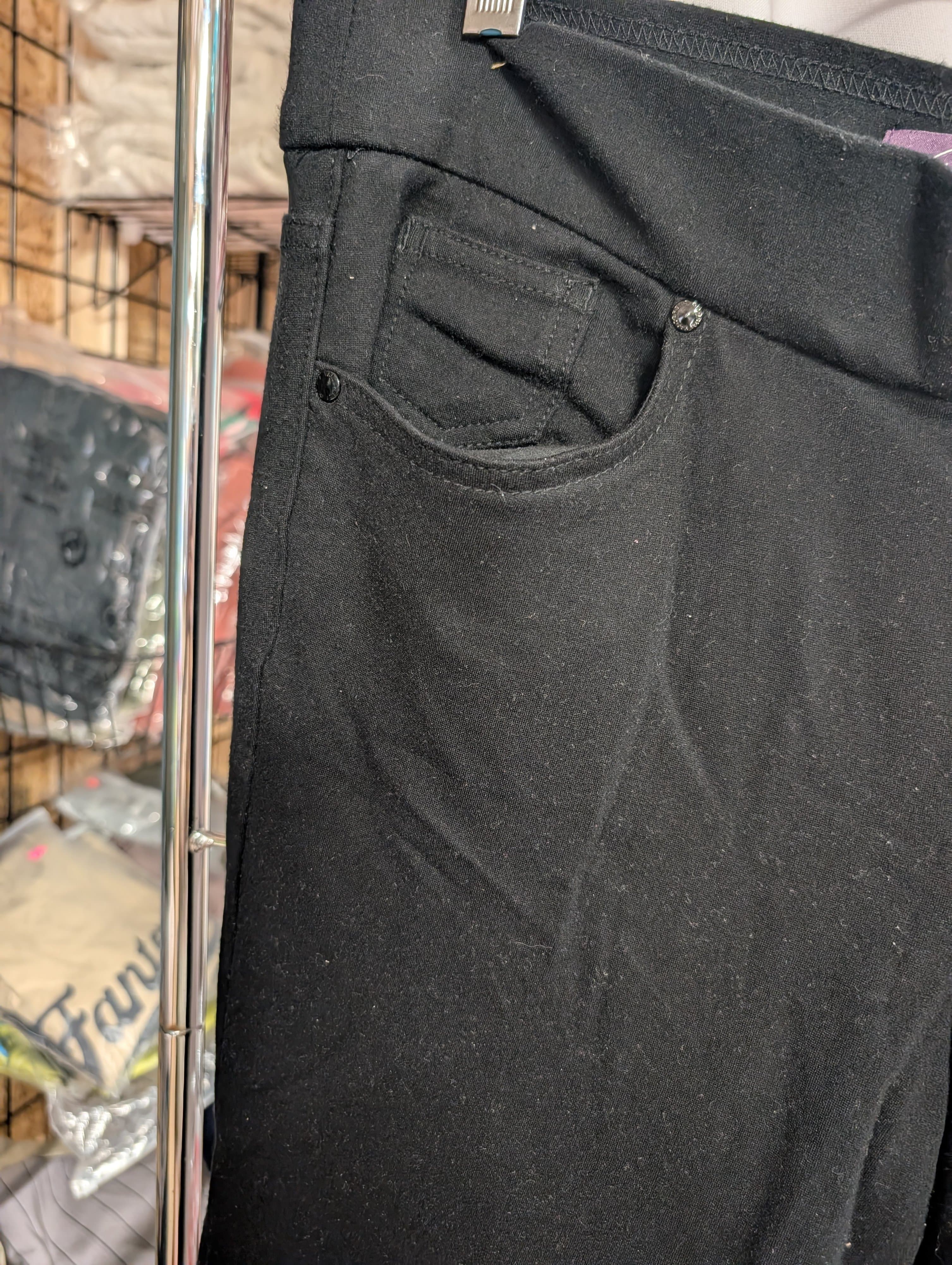 Women's Black Pull-On Pants - Thumbnail 5