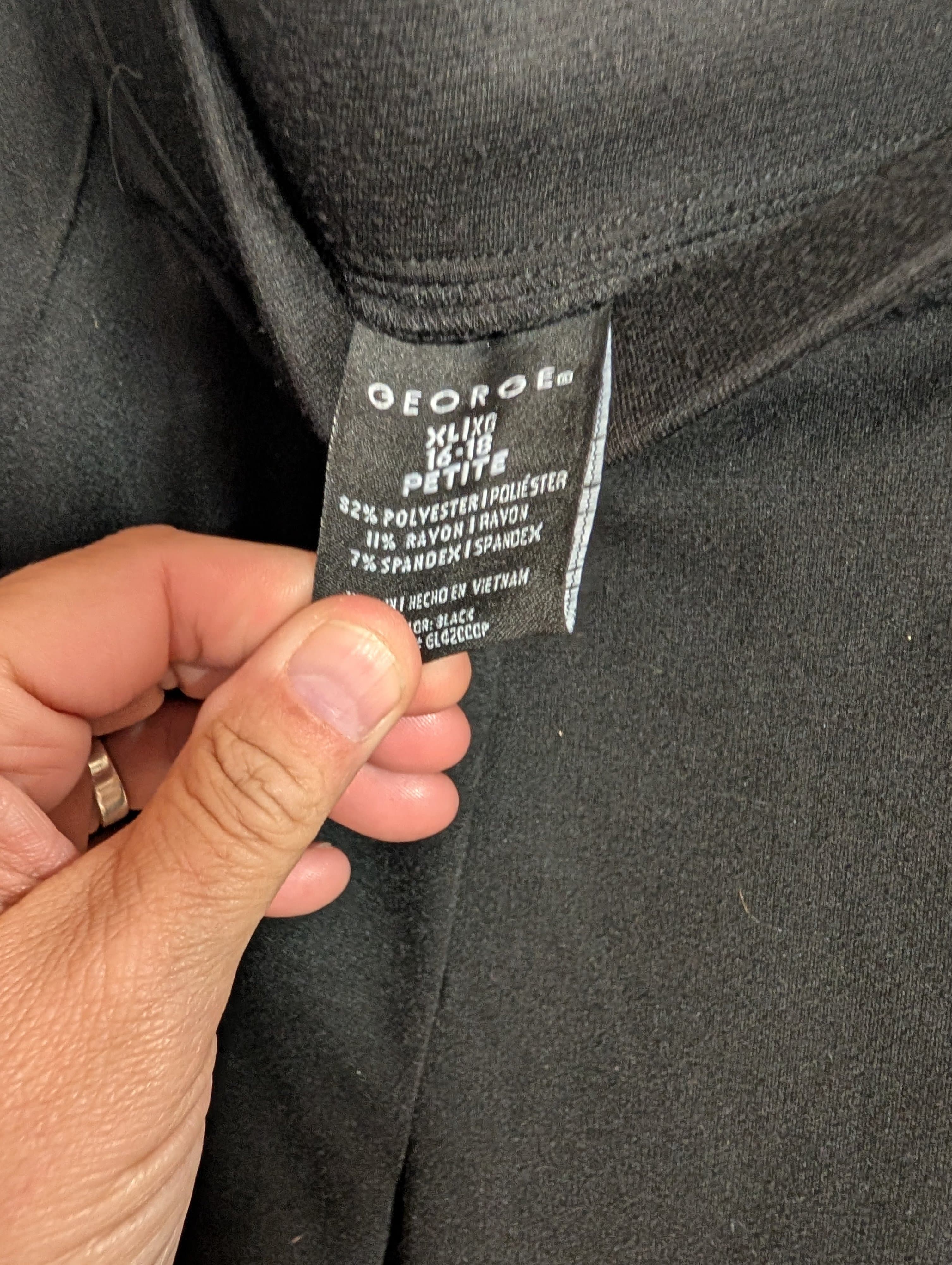 George Women's Black Pants XL 16-18 Petite - Thumbnail 2