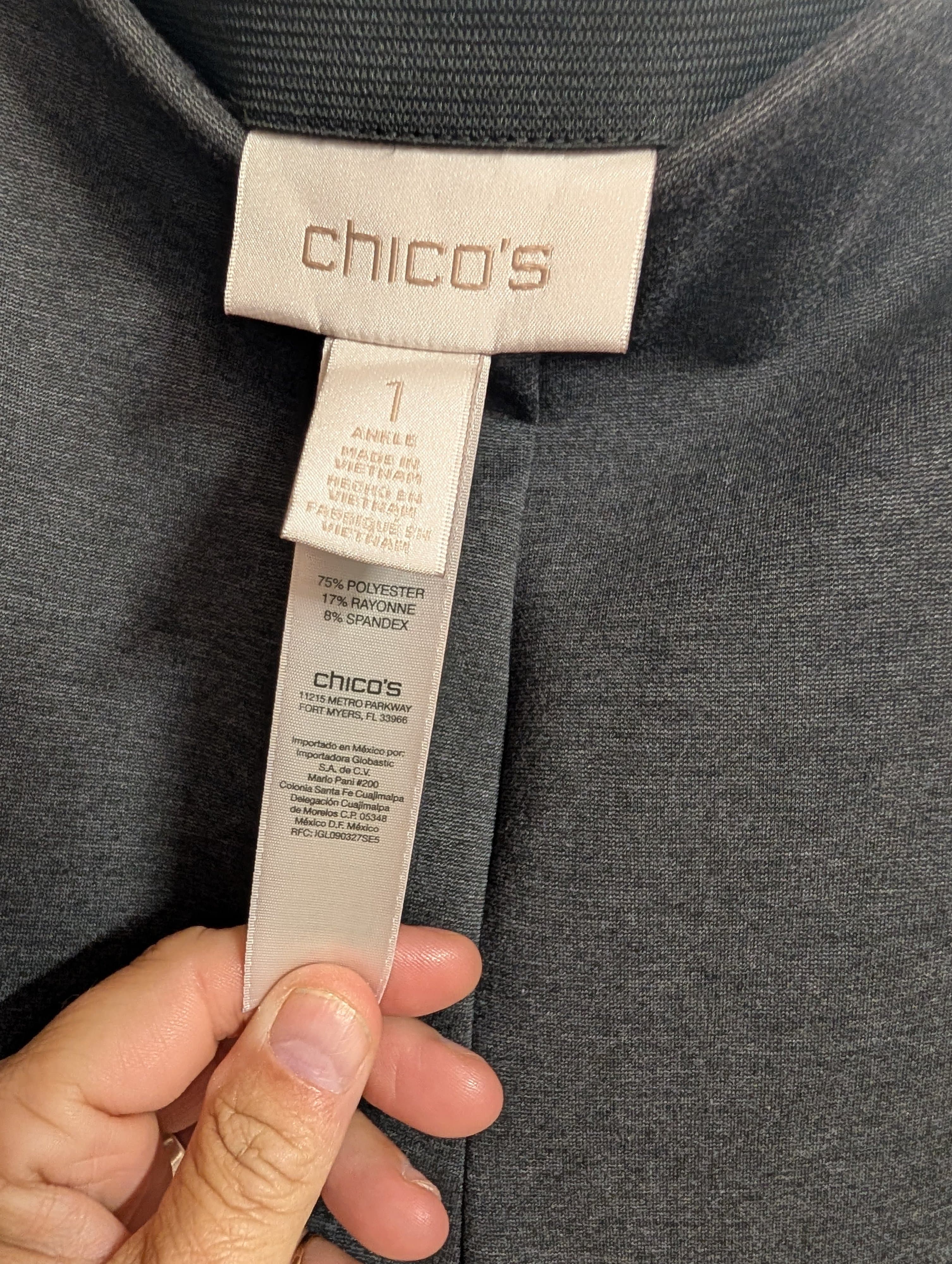Chico's Women's Ankle Pants Size 1 Gray - Thumbnail 2