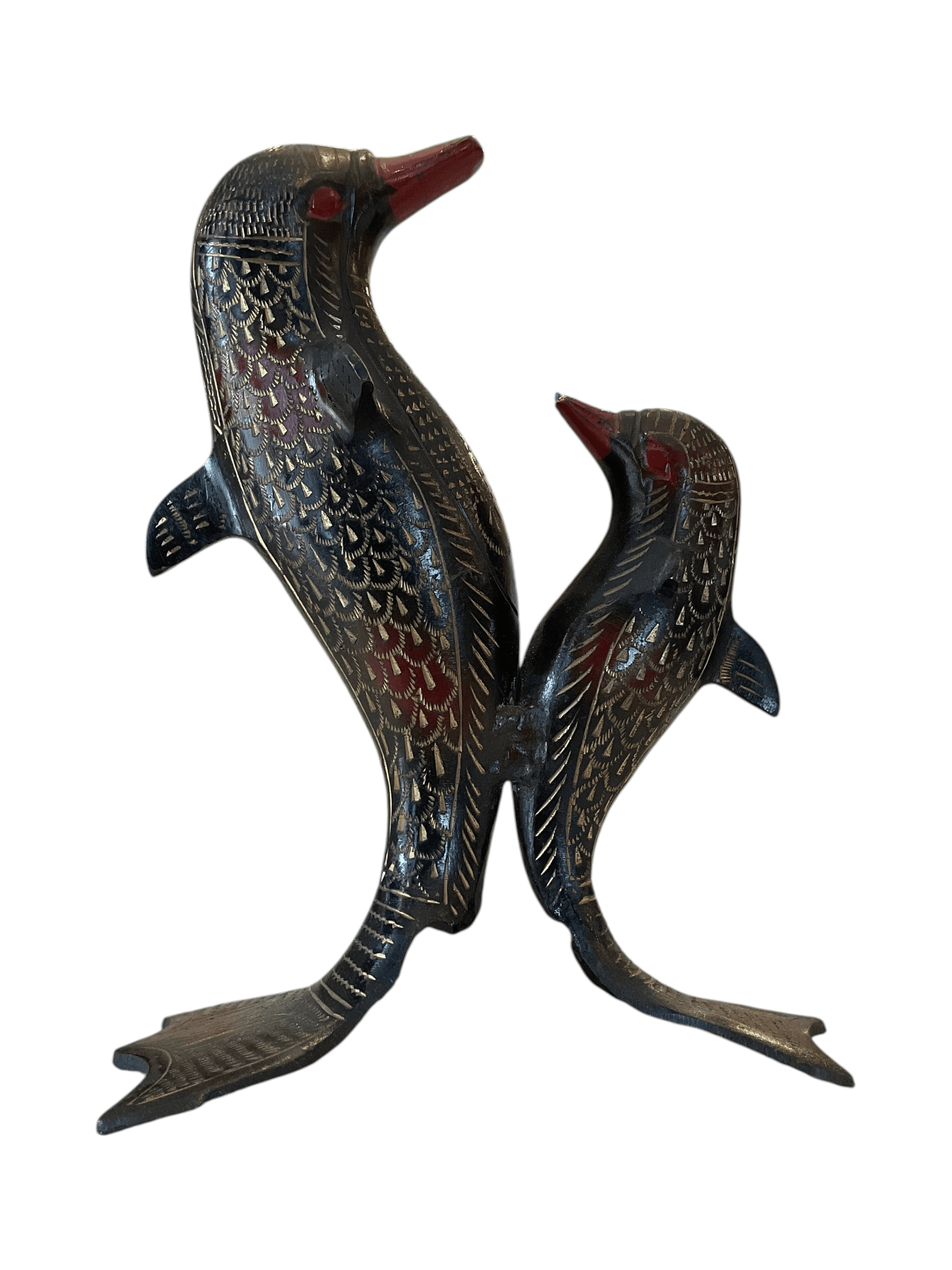 Set of 2 Brass Dolphin Figurines Set - Thumbnail 7