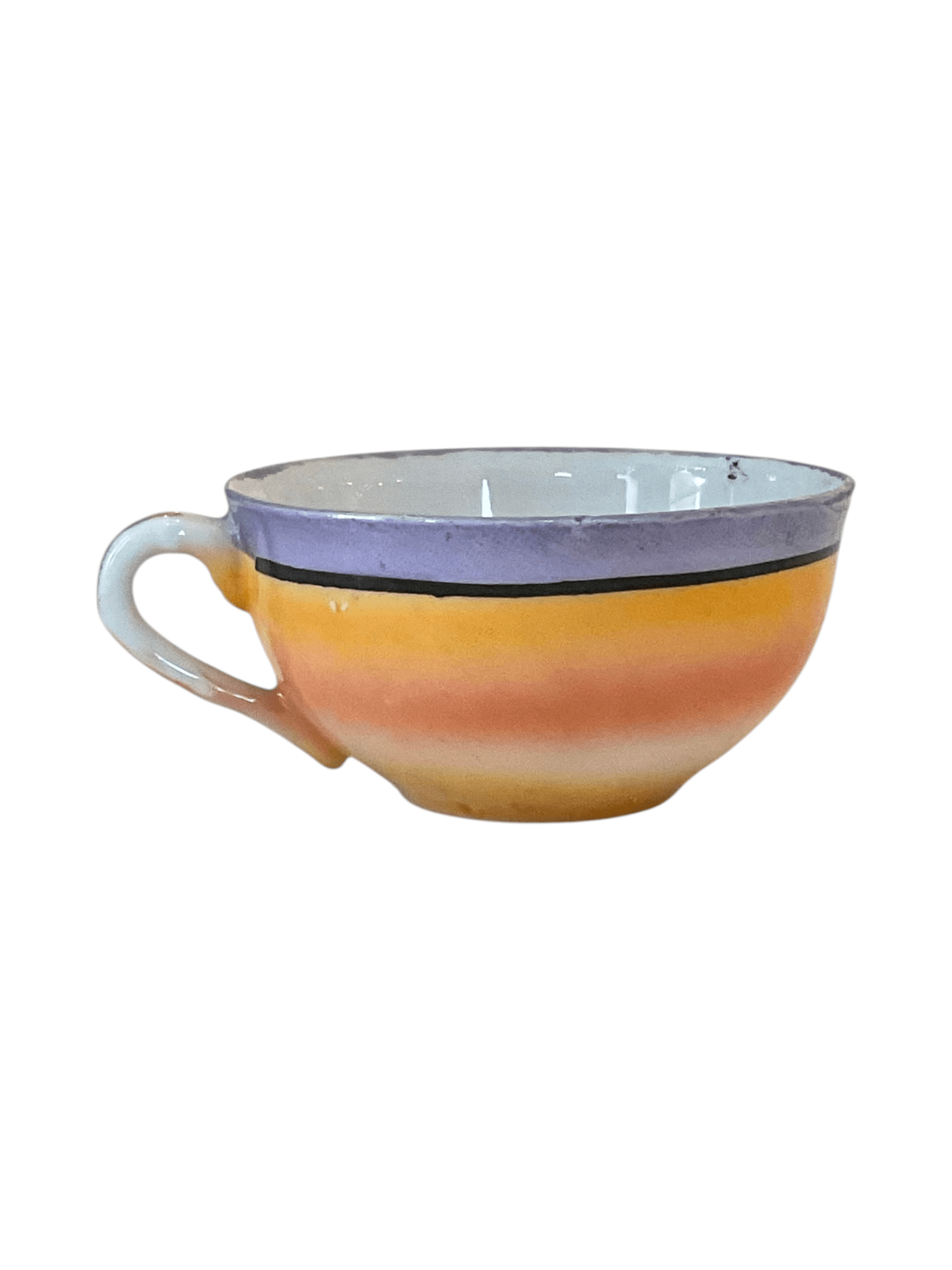 Vintage Hand-Painted Ceramic Teacup with Scenic Design - Thumbnail 3