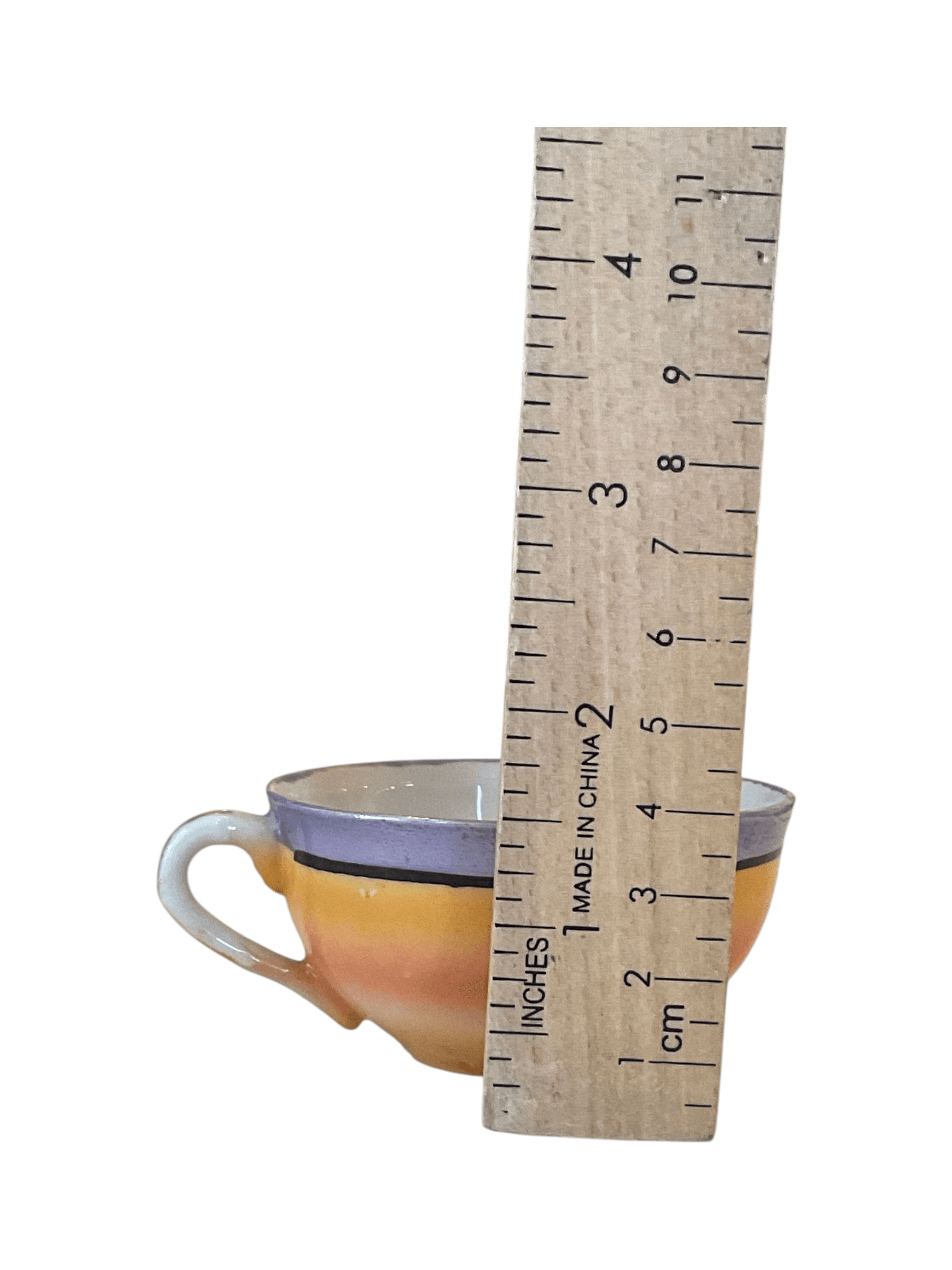 Vintage Hand-Painted Ceramic Teacup with Scenic Design - Thumbnail 7