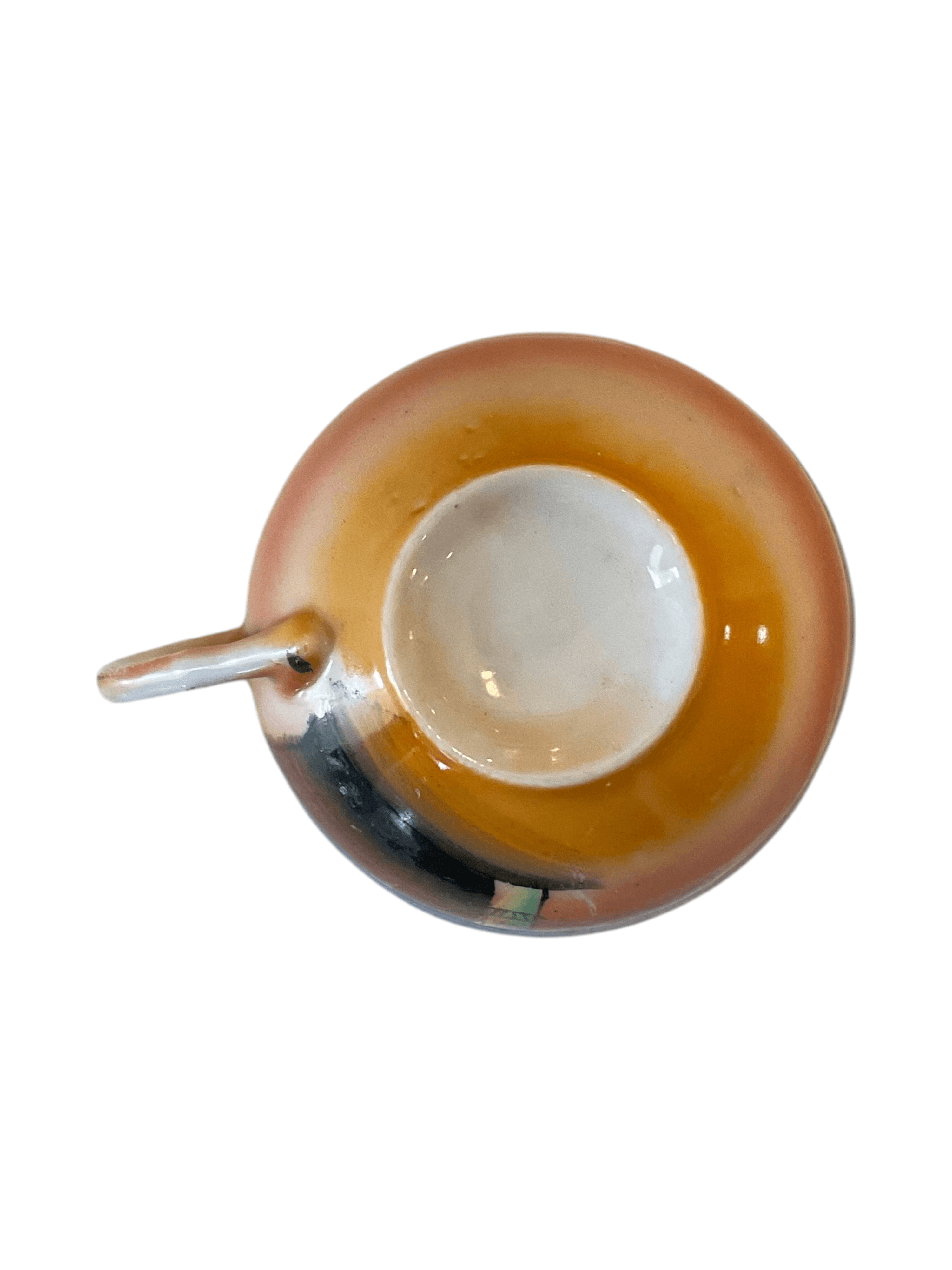 Vintage Hand-Painted Ceramic Teacup with Scenic Design - Thumbnail 8