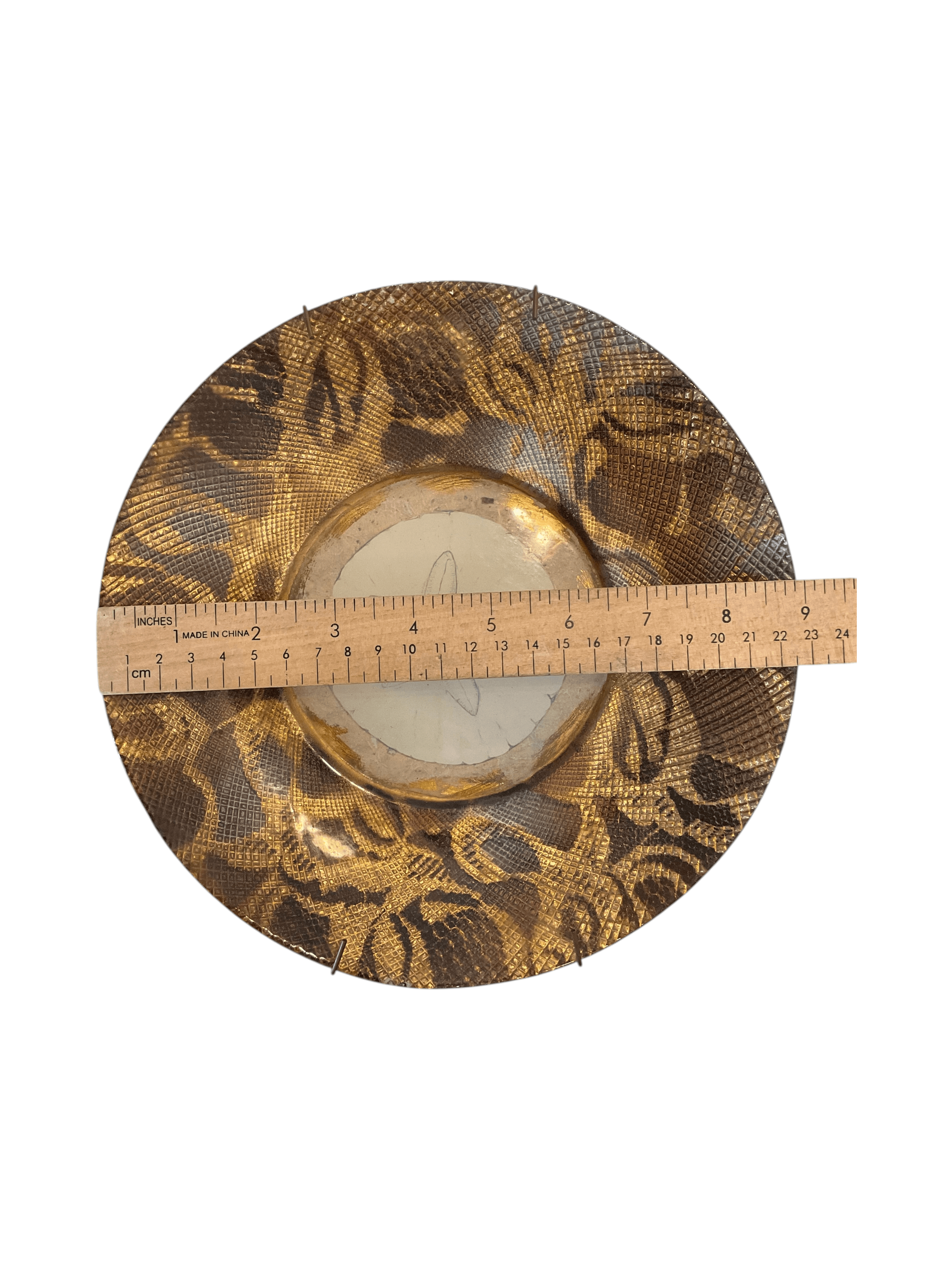 Decorative Gold Leaf Pattern Plate 12" - Thumbnail 2